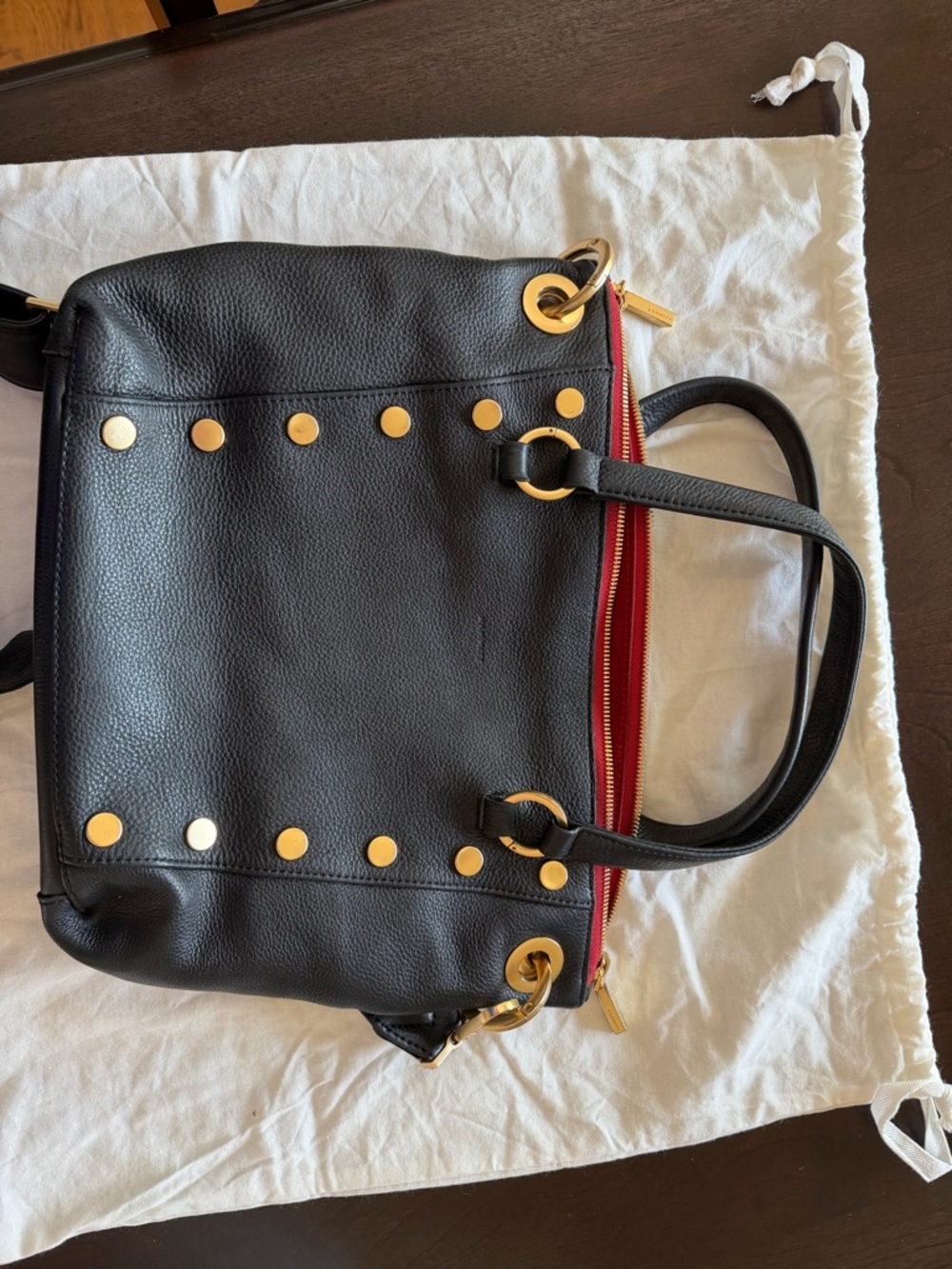 Hammitt Black Leather Tote with Gold Hardware - Picture 2 of 11